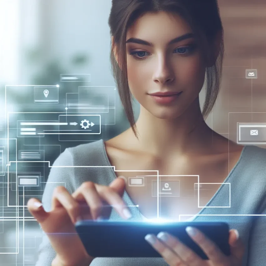 "Young woman using a smartphone to download TikTok videos effortlessly, illustrating the concept of mastering TikTok video downloader techniques."